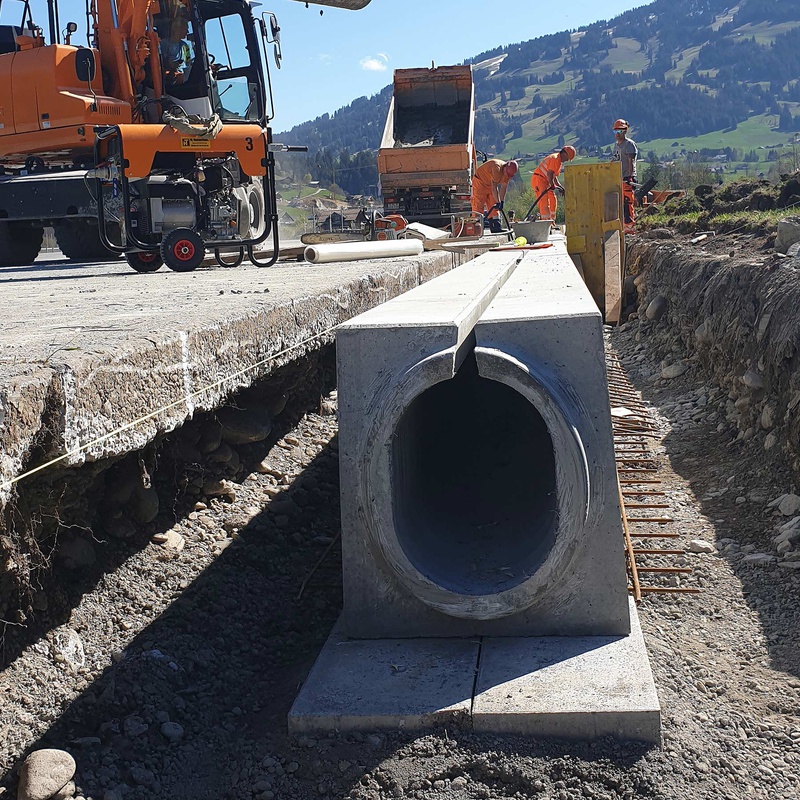 Wasserversorgung Grundwasserpumpwerk Flugplatz Saanen, Entwässerung Flugplatz