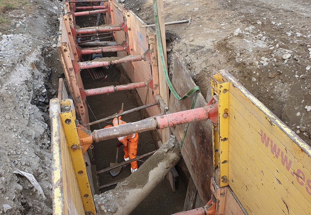 Erneuerung Wassertransportleitung ST400 Pumpwerk  H. Teuscher Bauunternehmen