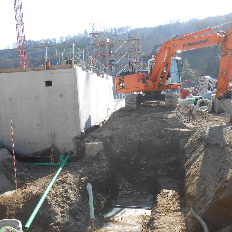 Überbauung Schönenbrunnen, Kanalisations- und Werkleitungsarbeiten