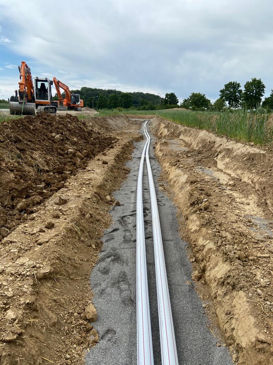 Erneuerung Wassertransportleitung ST400 Pumpwerk  H. Teuscher Bauunternehmen