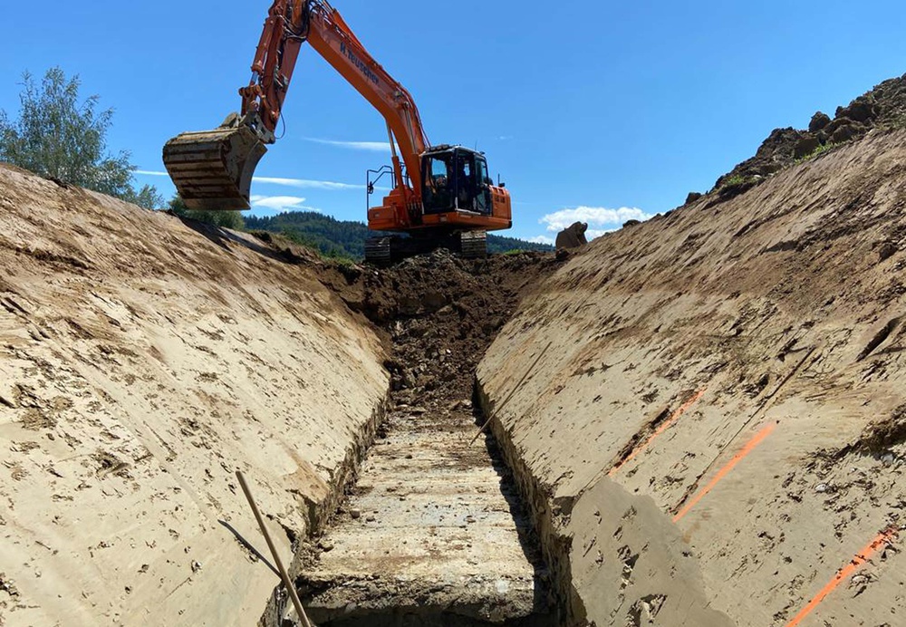 Erneuerung Wassertransportleitung ST400 Pumpwerk  H. Teuscher Bauunternehmen